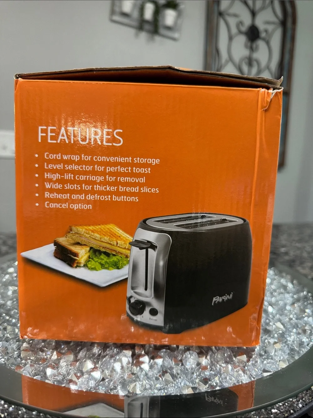 Parini 2-Slice Bread Toaster in Black NEW